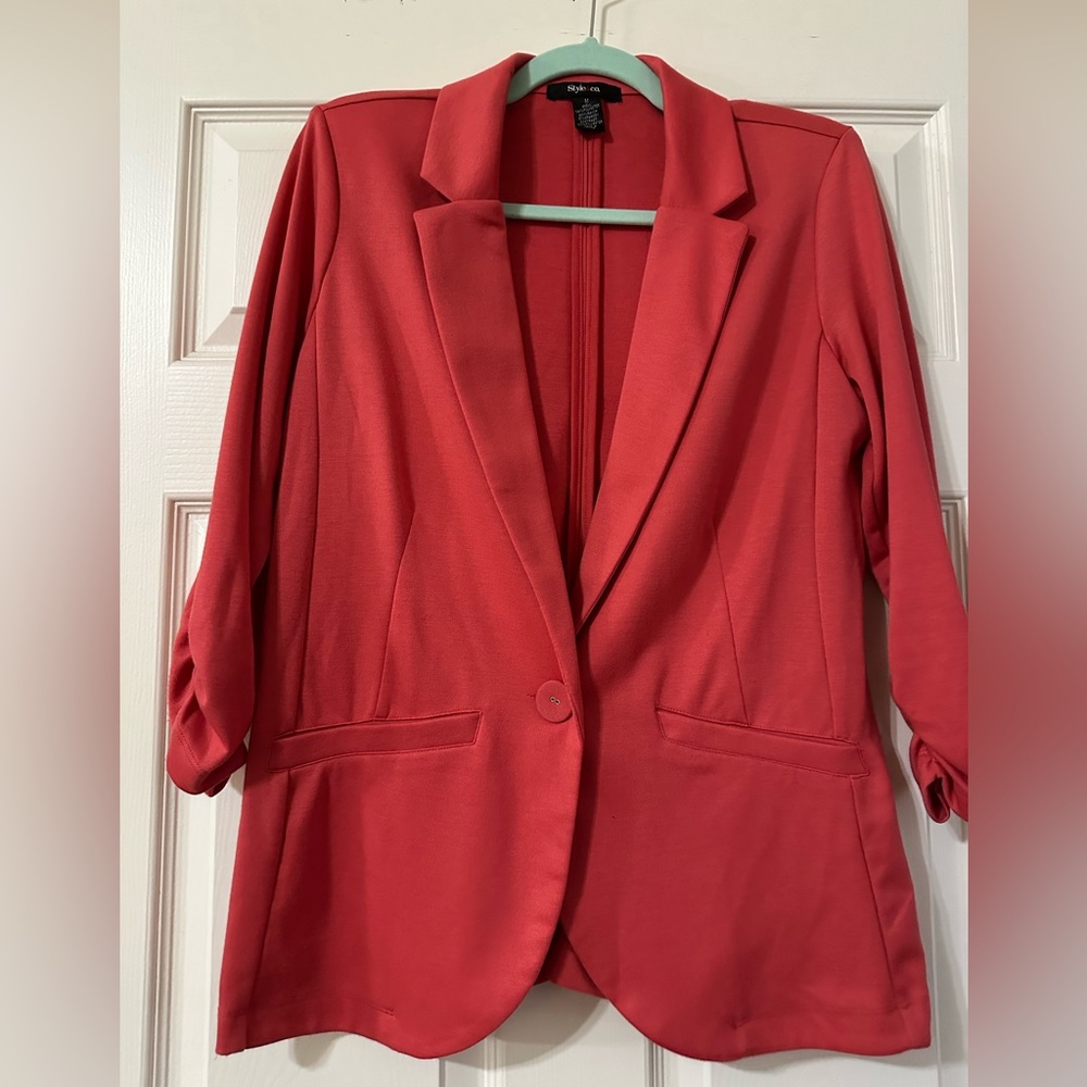 Style & co casual coral blazer